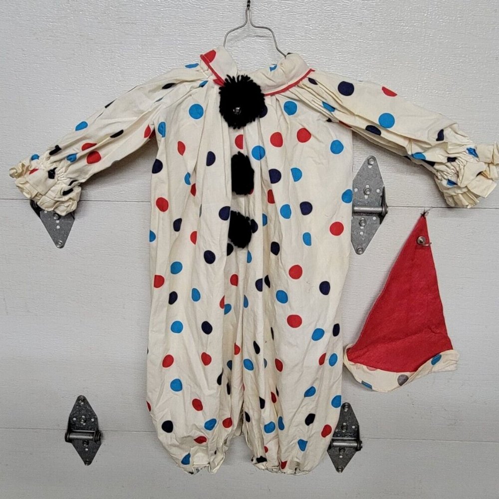VINTAGE / ANTIQUE CHILDS CLOWN COSTUME HANDMADE / HOMEMADE